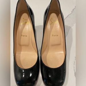 christian louboutin 38.5 patent heels